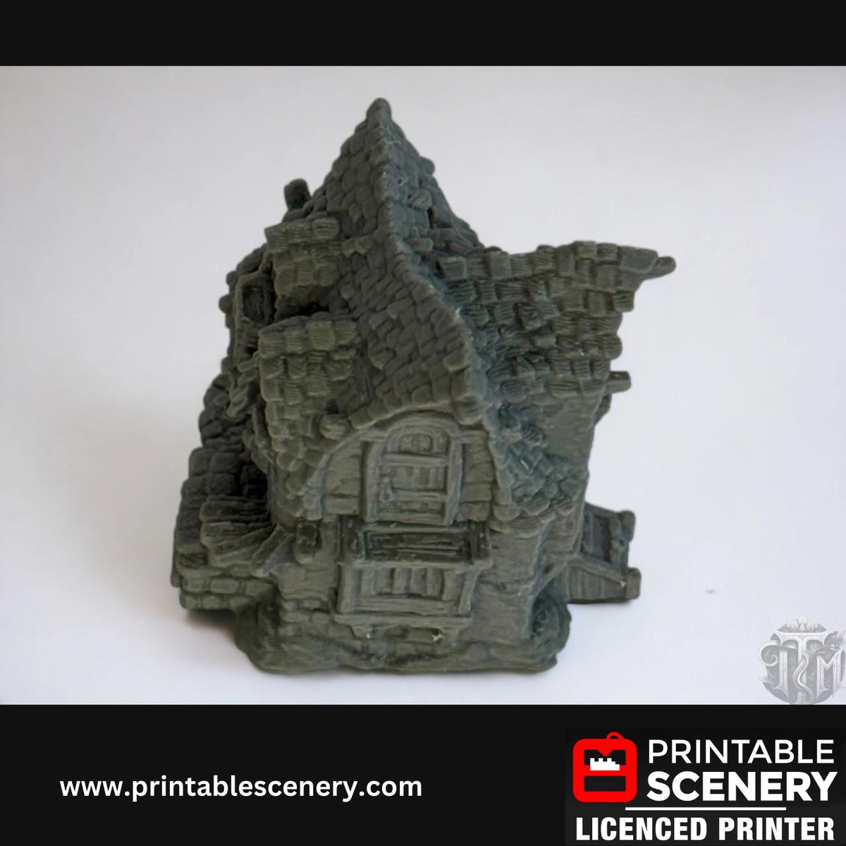 Medieval Fantasy Scatter Terrain - Hagglethorn Cottage for DND Adventures, 32mm & 28mm Scale Tabletop, 3D Printed