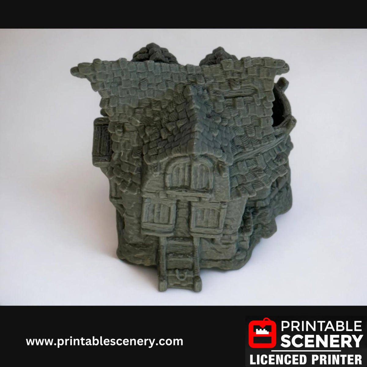 Medieval Fantasy Scatter Terrain - Hagglethorn Cottage for DND Adventures, 32mm & 28mm Scale Tabletop, 3D Printed