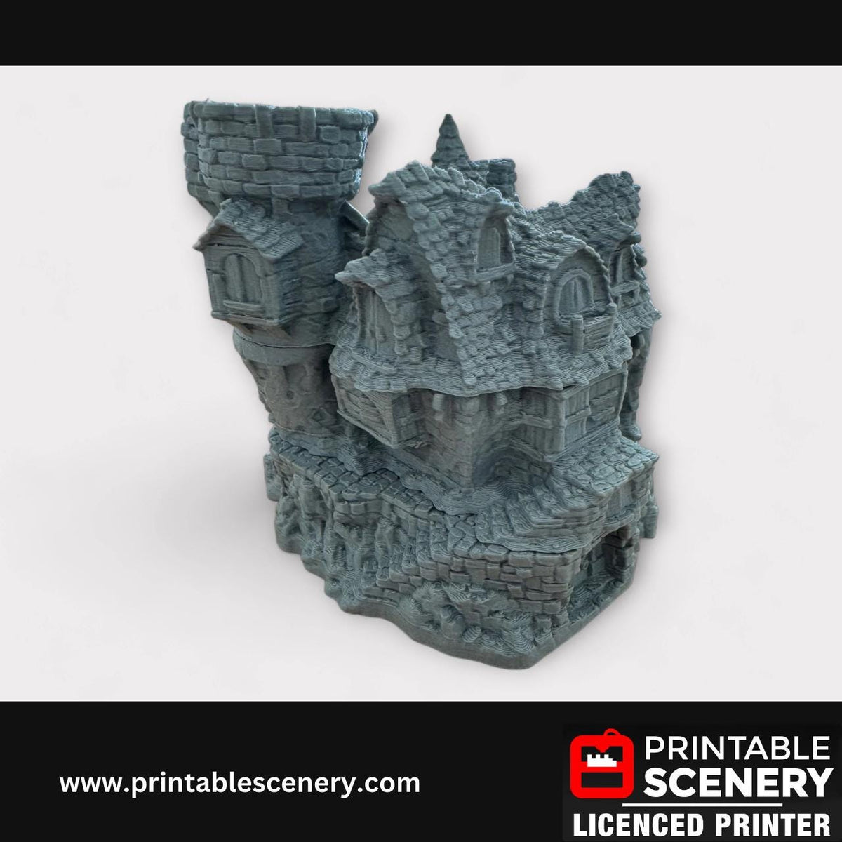 Medieval Fantasy Scatter Terrain - The Guildhall for DND Adventures, 32mm & 28mm Scale Tabletop, 3D Printed