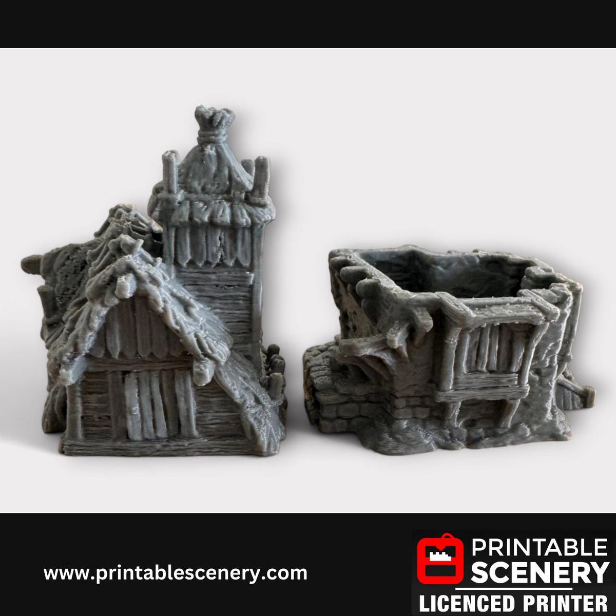 Medieval Fantasy Scatter Terrain - Hagglethorn Homestead for DND Adventures, 32mm & 28mm Scale Tabletop, 3D Printed
