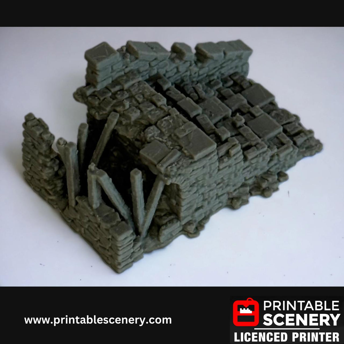 Ruined Bridge Span - 16 Piece Scatter Terrain Set, Detailed, Ruined, 28mm, Printable Scenery, Tabletop, TTRPG, DND, Shadowfey