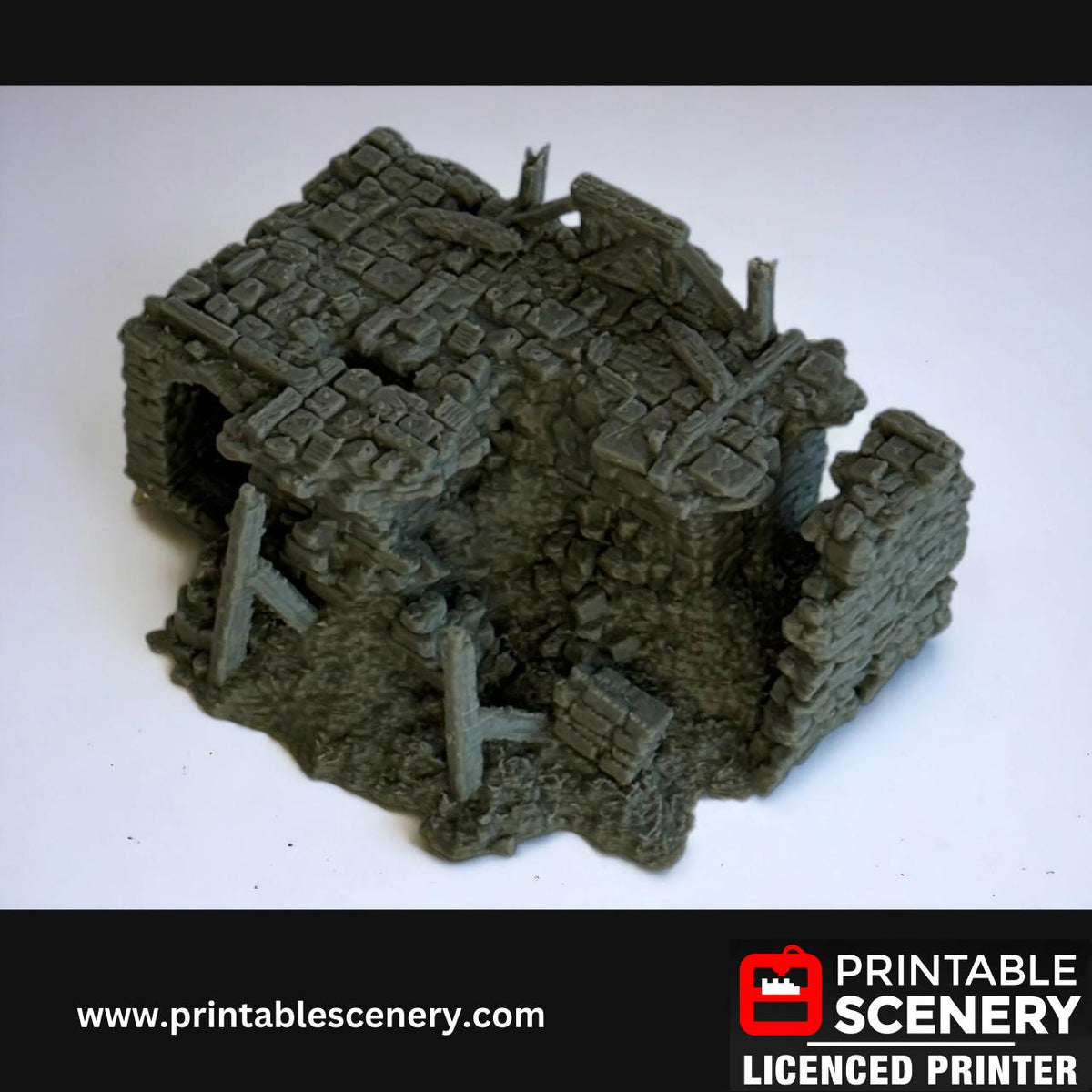 Ruined Bridge Span - 16 Piece Scatter Terrain Set, Detailed, Ruined, 28mm, Printable Scenery, Tabletop, TTRPG, DND, Shadowfey
