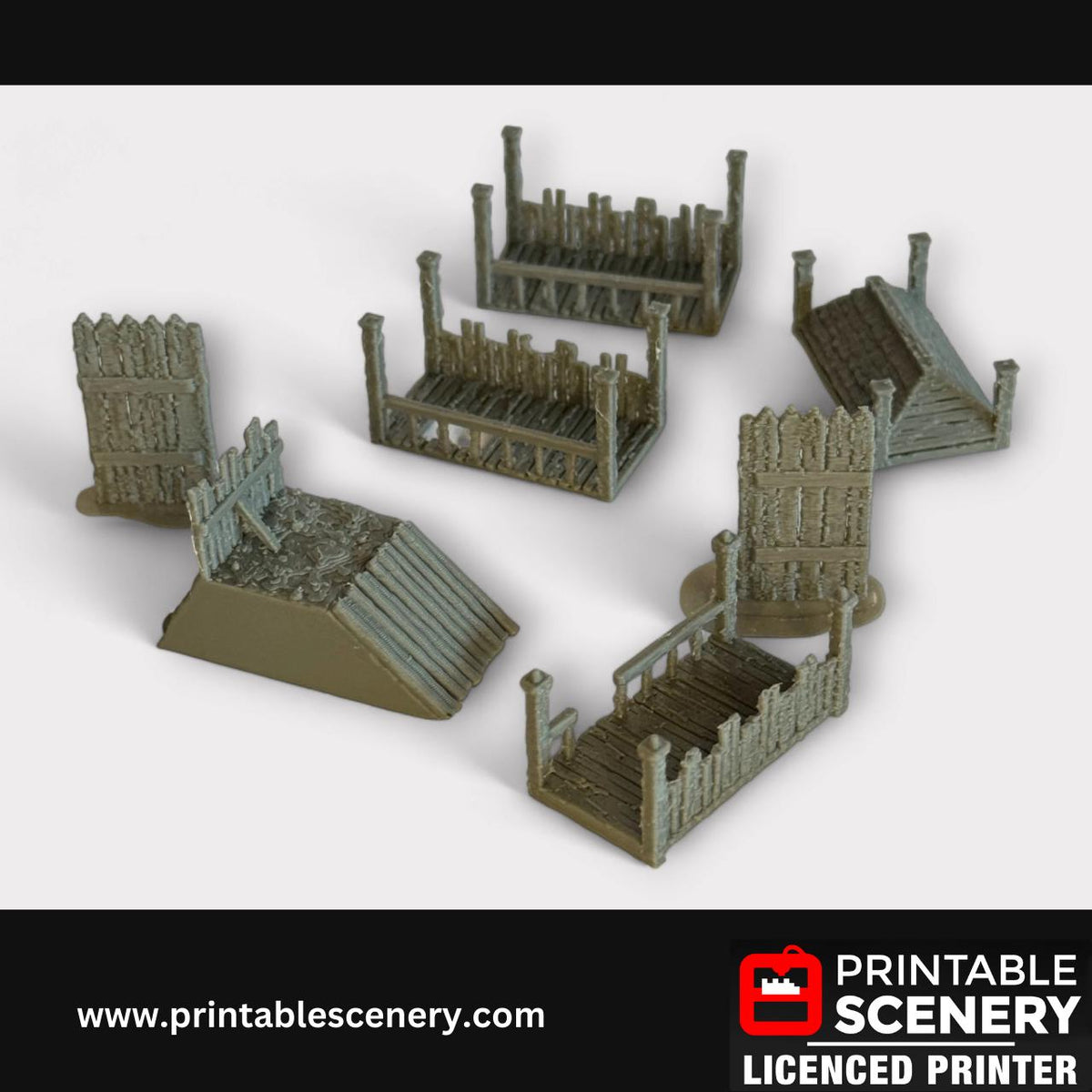 Medieval Garrison Walls Terrain for Tabletop Gaming, DND Castle Decor, Fantasy RPG, 28mm, Printable Scenery, 3d Print