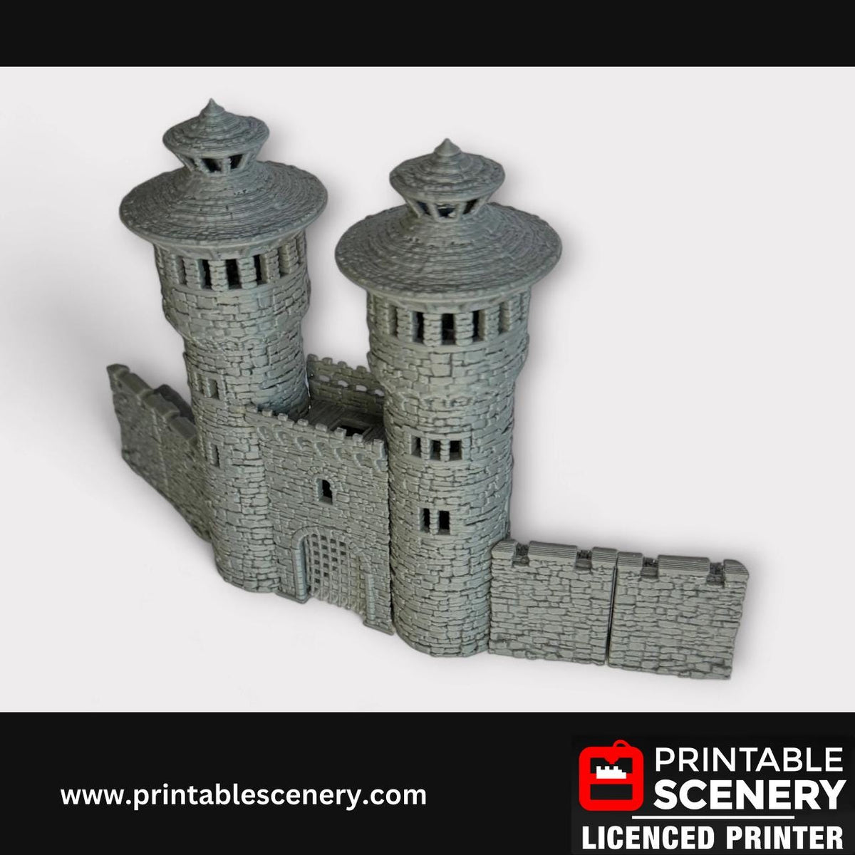 Castle Gate Terrain for Tabletop Gaming, DND Castle Decor, Fantasy RPG, 28mm, Printable Scenery, 3d Print
