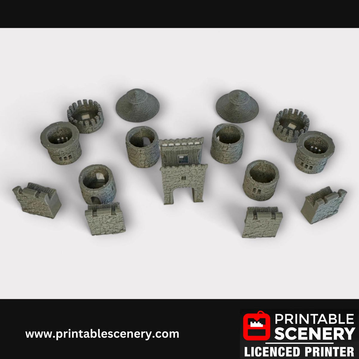 Castle Gate Terrain for Tabletop Gaming, DND Castle Decor, Fantasy RPG, 28mm, Printable Scenery, 3d Print