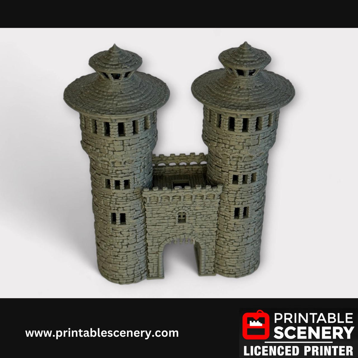 Castle Gate Terrain for Tabletop Gaming, DND Castle Decor, Fantasy RPG, 28mm, Printable Scenery, 3d Print