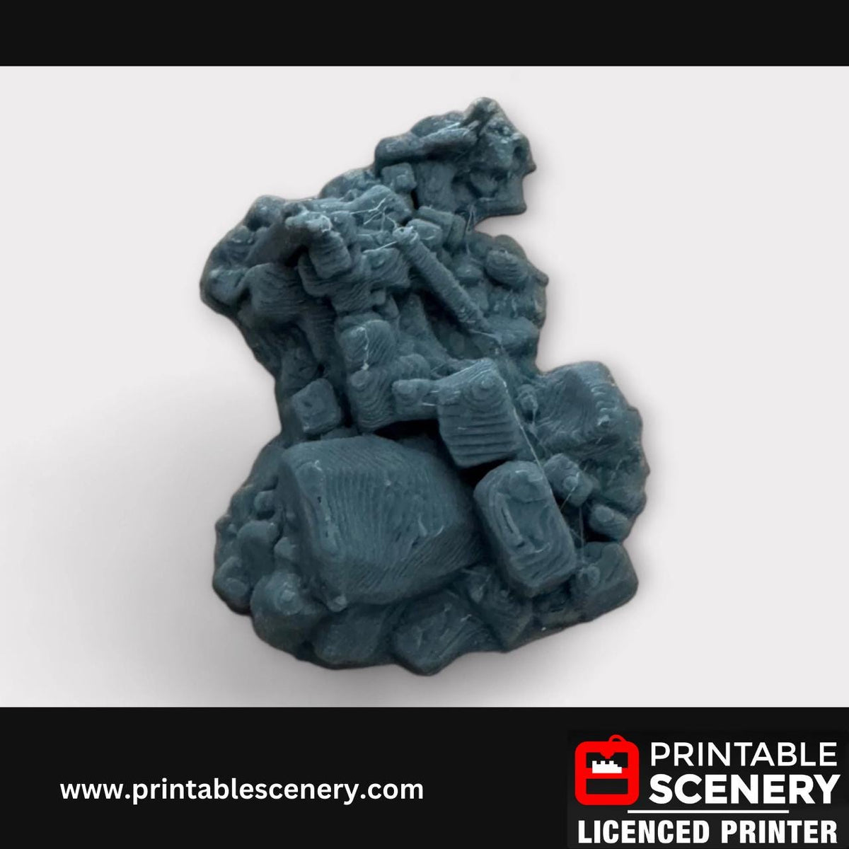 5 Piece Stone Debris Scatter Terrain Kit, DND Terrain Set, Miniature, Tabletop RPG Accessories, TTRPG, 28mm, Hagglethorn, Printable Scenery