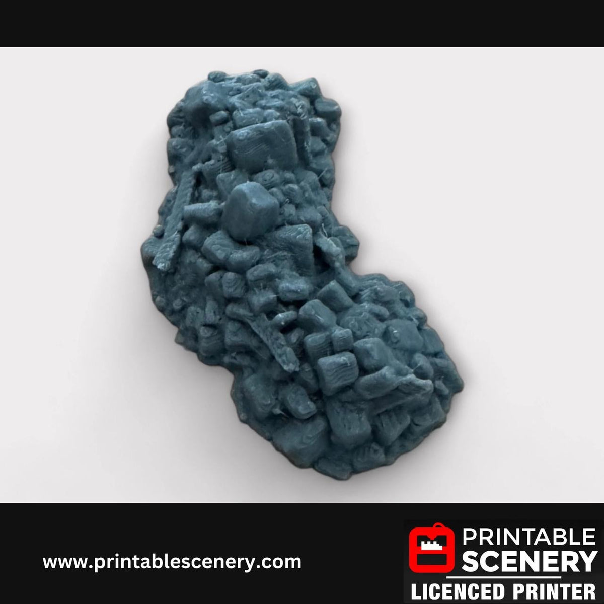 5 Piece Stone Debris Scatter Terrain Kit, DND Terrain Set, Miniature, Tabletop RPG Accessories, TTRPG, 28mm, Hagglethorn, Printable Scenery