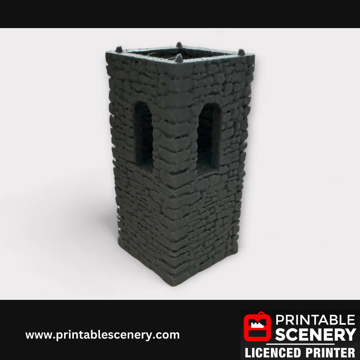 Medieval Stone Castle Wall Corner Tower, Terrain for DND and Tabletop Games, TTRPG, 28mm, 32mm, Country and King, fort