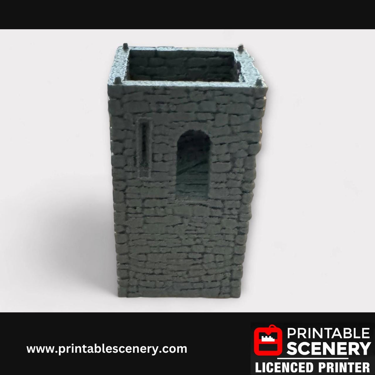 Medieval Stone Castle Wall Corner Tower, Terrain for DND and Tabletop Games, TTRPG, 28mm, 32mm, Country and King, fort