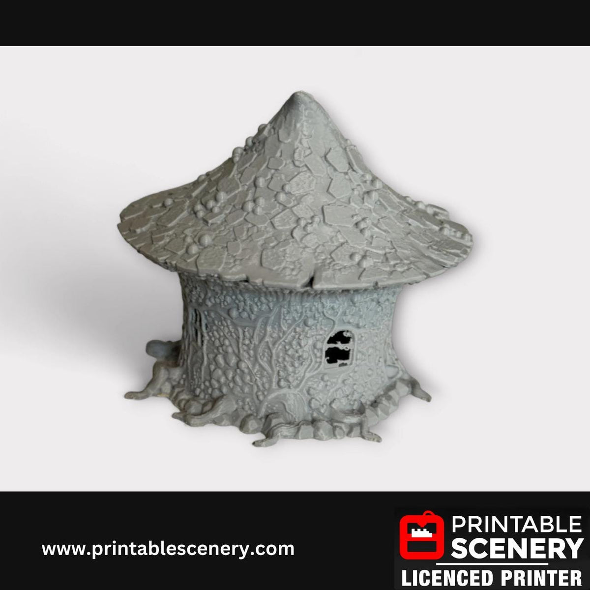 Goblin Mushroom Hovel Miniature, Tabletop Terrain Fantasy RPG Accessory, Unique Hut, Unpainted, 3D Print, Fairy