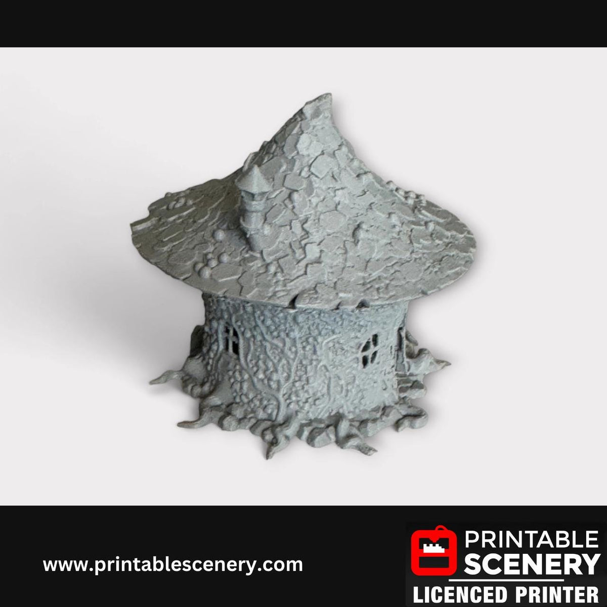 Goblin Mushroom Hovel Miniature, Tabletop Terrain Fantasy RPG Accessory, Unique Hut, Unpainted, 3D Print, Fairy