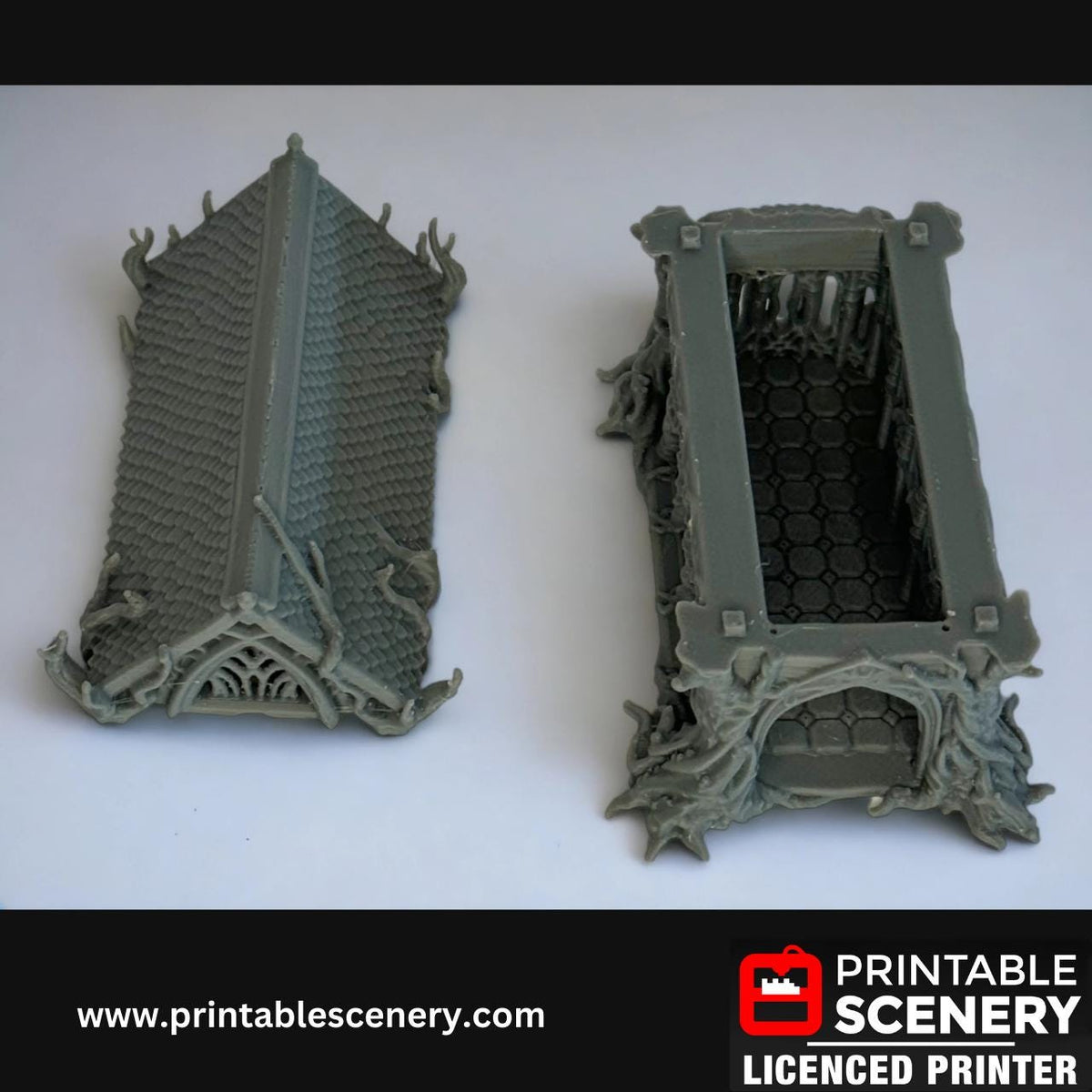 Swamp Terrain - The Living Hall, DND Miniature Terrain, TTRPG, 28mm, Elven Terrain, Printable Scenery