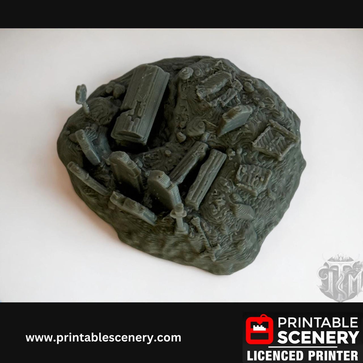 Graveyard Scatter Terrain - 5 Piece, Detailed, Haunted, 28mm, Printable Scenery, Tabletop, TTRPG, DND