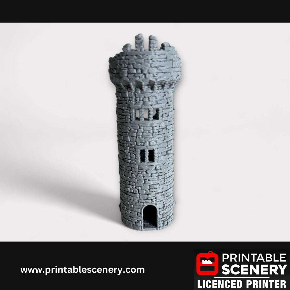 Ruined Medieval Stone Castle - Kings Round Tower, Terrain for DND and Tabletop Games, TTRPG, 28mm, 32mm, Country and King, fort