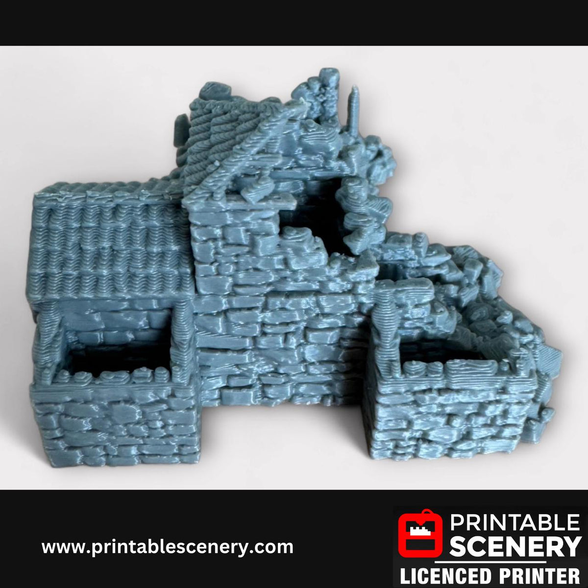 Ruined French Mausoleum, Terrain for DND and Tabletop Games, TTRPG, 28mm, 32mm, Country and King, fort, Printable Scenery