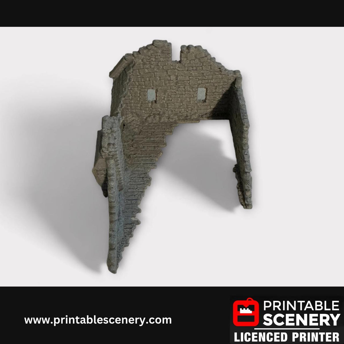 Ruined Medieval Stone Manor, Terrain for DND and Tabletop Games, TTRPG, 28mm, 32mm, Country and King, fort, Printable Scenery