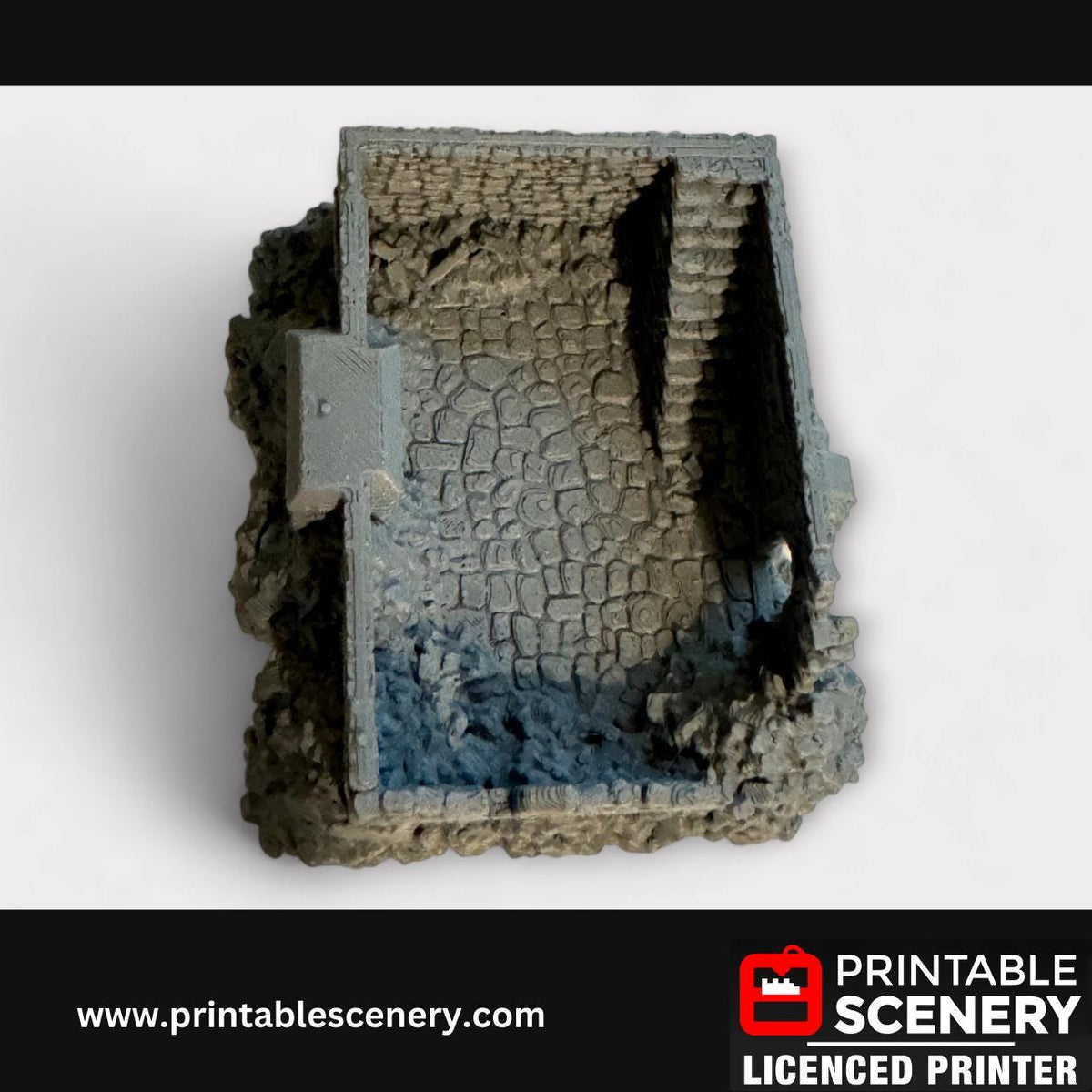 Ruined Medieval Stone Manor, Terrain for DND and Tabletop Games, TTRPG, 28mm, 32mm, Country and King, fort, Printable Scenery
