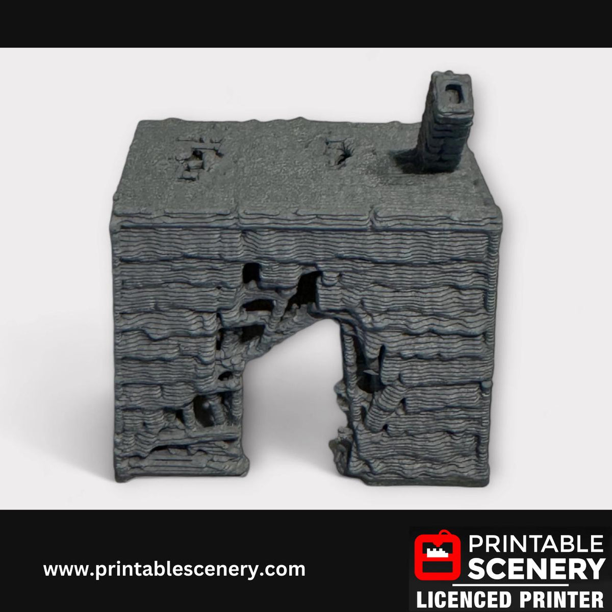 Ruined Medieval Stone Bakers House, Terrain for DND and Tabletop Games, TTRPG, 28mm, 32mm, Country and King, fort, Printable Scenery