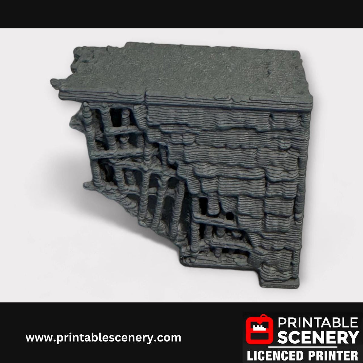 Ruined Medieval Stone Bakers House, Terrain for DND and Tabletop Games, TTRPG, 28mm, 32mm, Country and King, fort, Printable Scenery