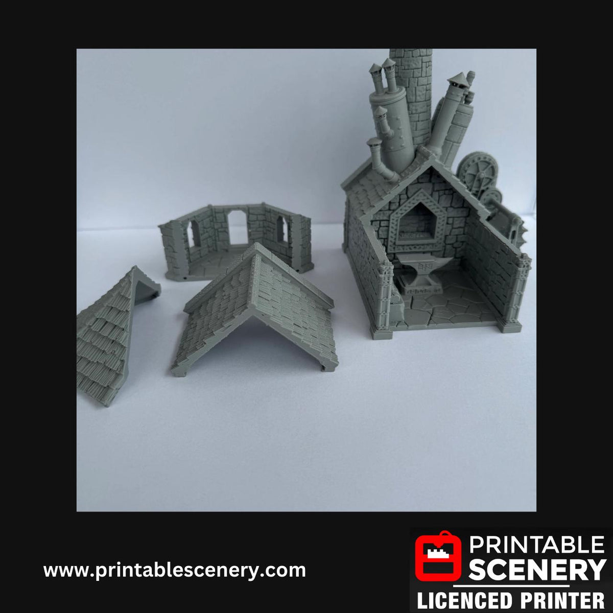 Dwarven Forge Scatter Terrain, DND Tabletop Blacksmith, Handcrafted RPG Miniatures, 28mm, Minis, Printable Scenery, Fantasy, Cave, 40k