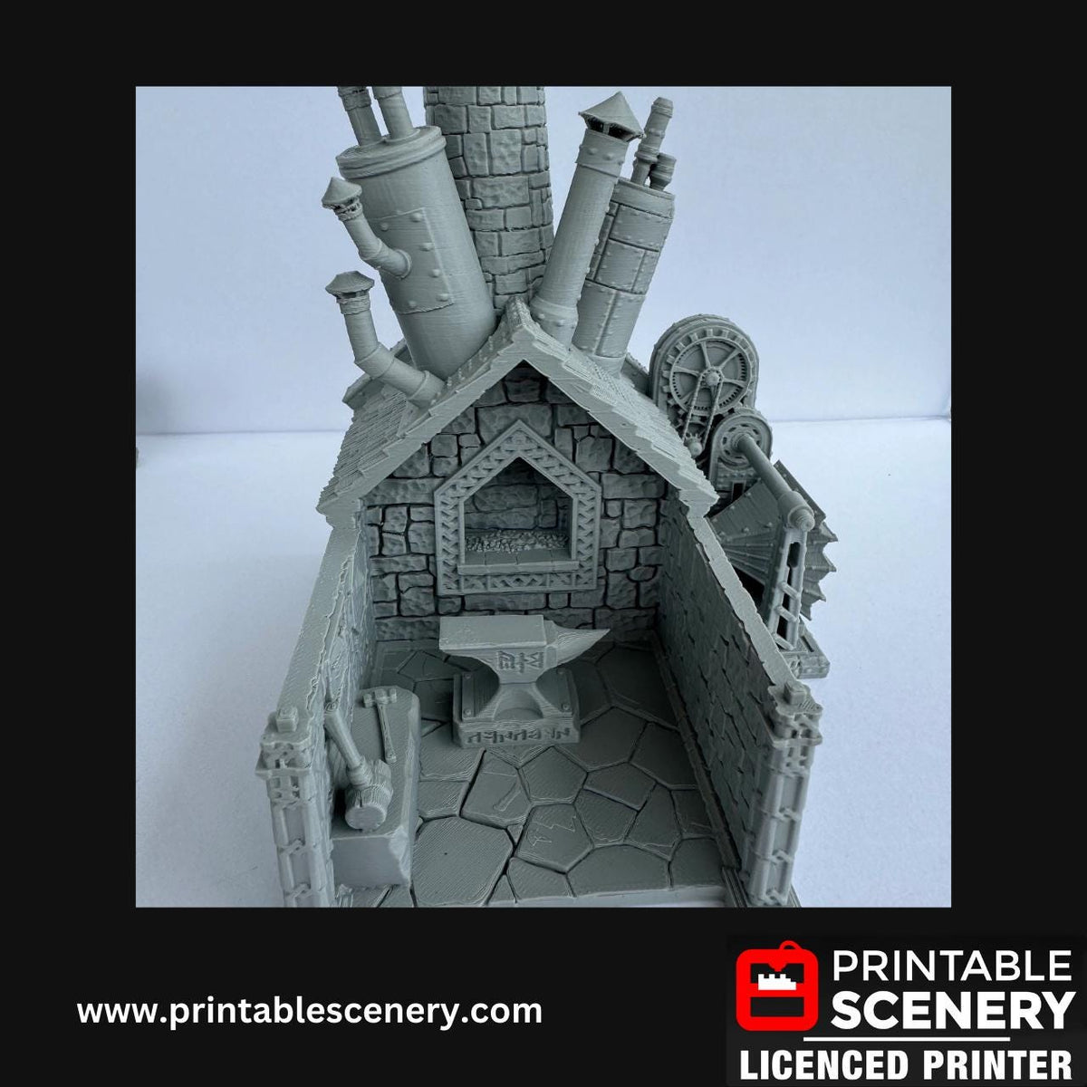 Dwarven Forge Scatter Terrain, DND Tabletop Blacksmith, Handcrafted RPG Miniatures, 28mm, Minis, Printable Scenery, Fantasy, Cave, 40k