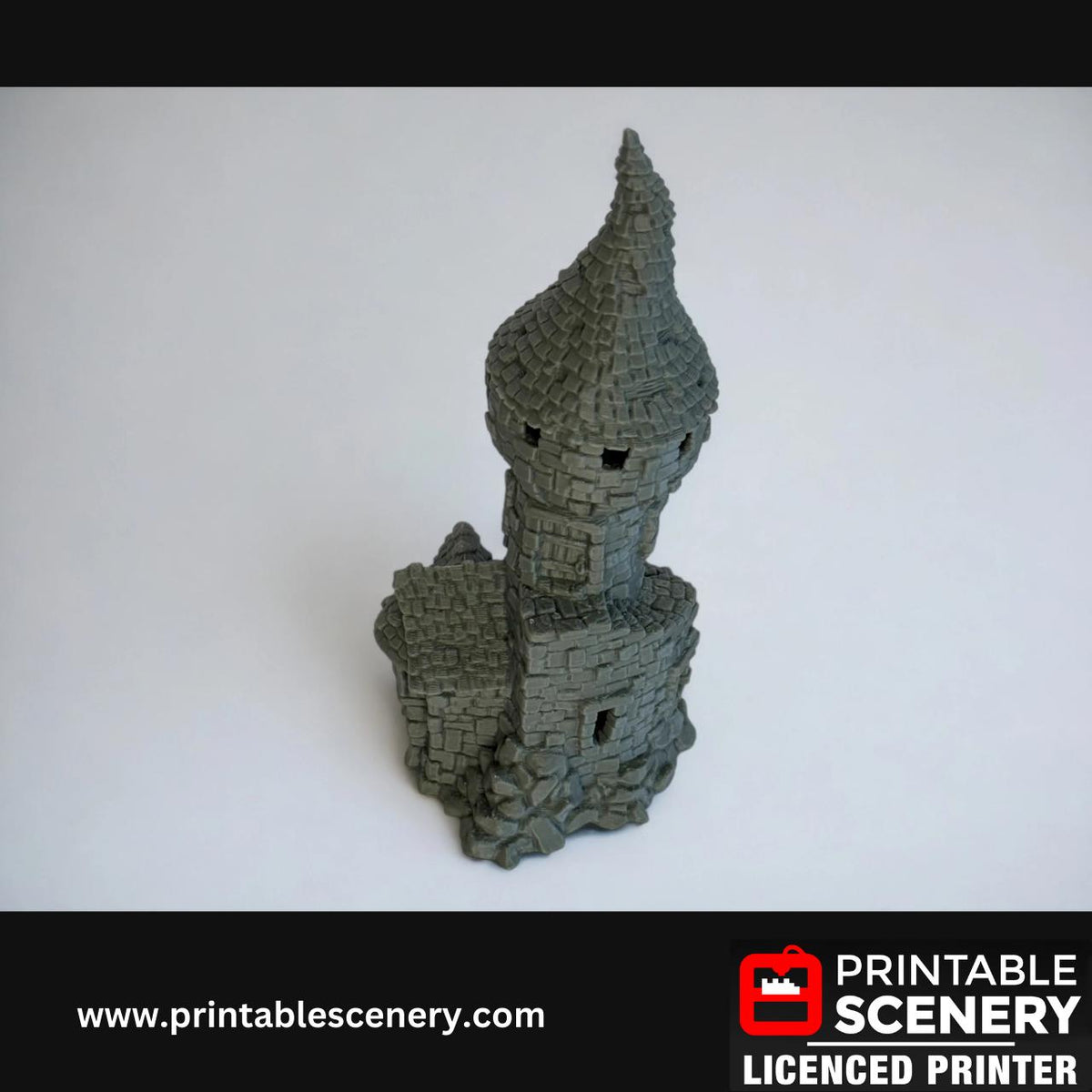 Medieval Fantasy Tower Terrain - Hagglethorn Tower for DND Adventures, 32mm & 28mm Scale Tabletop, 3D Printed