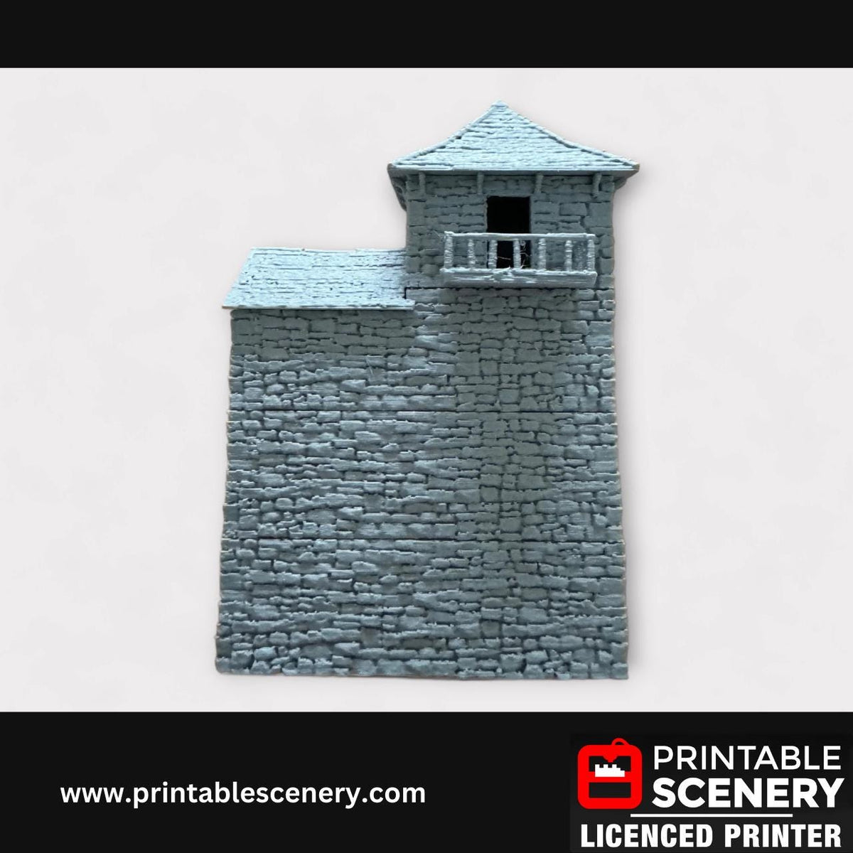 Medieval Stone Castle - Black Rock Keep, Terrain for DND and Tabletop Games, TTRPG, 28mm, 32mm, Country and King, fort
