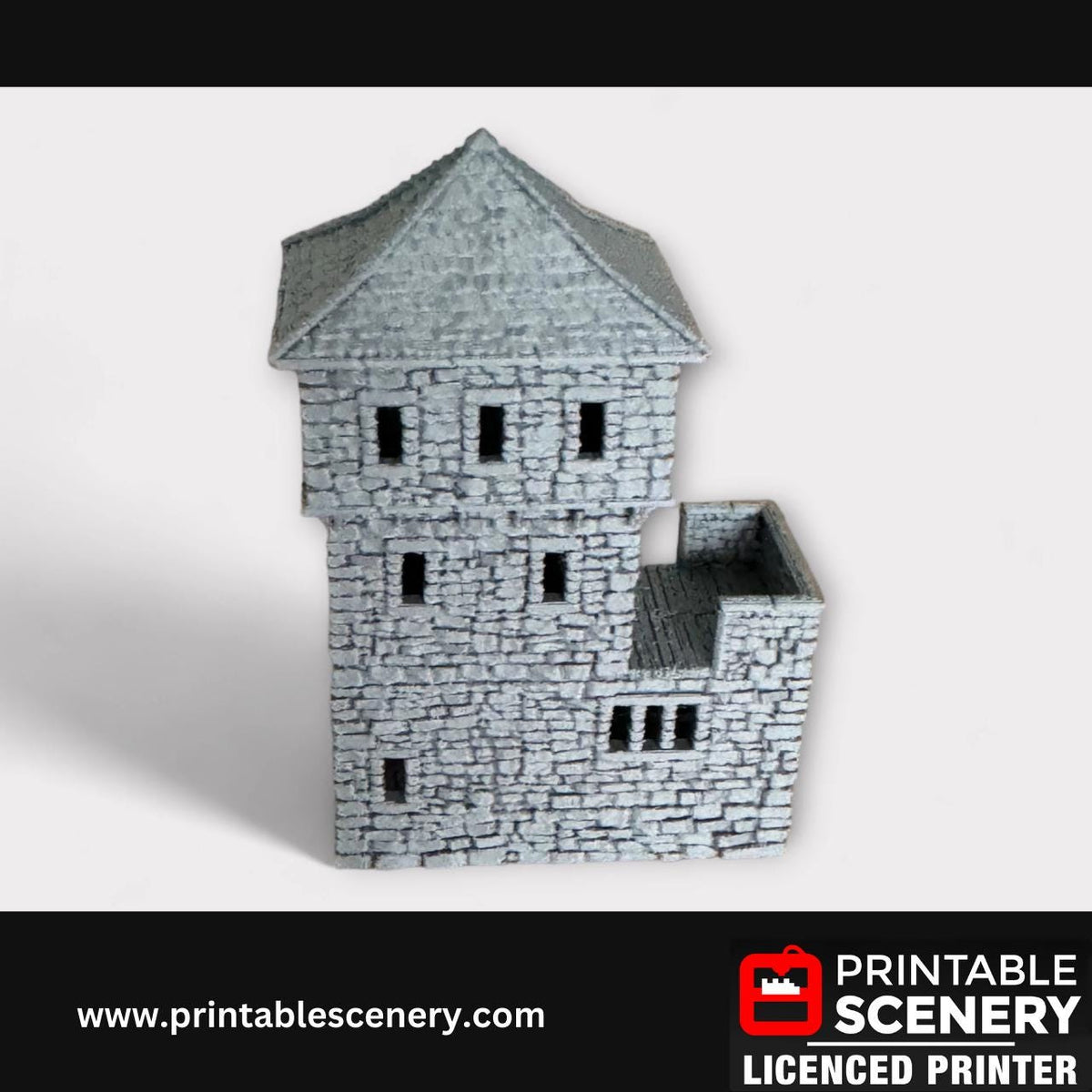 Medieval Stone Castle - Kings Gate, Terrain for DND and Tabletop Games, TTRPG, 28mm, 32mm, Country and King, fort
