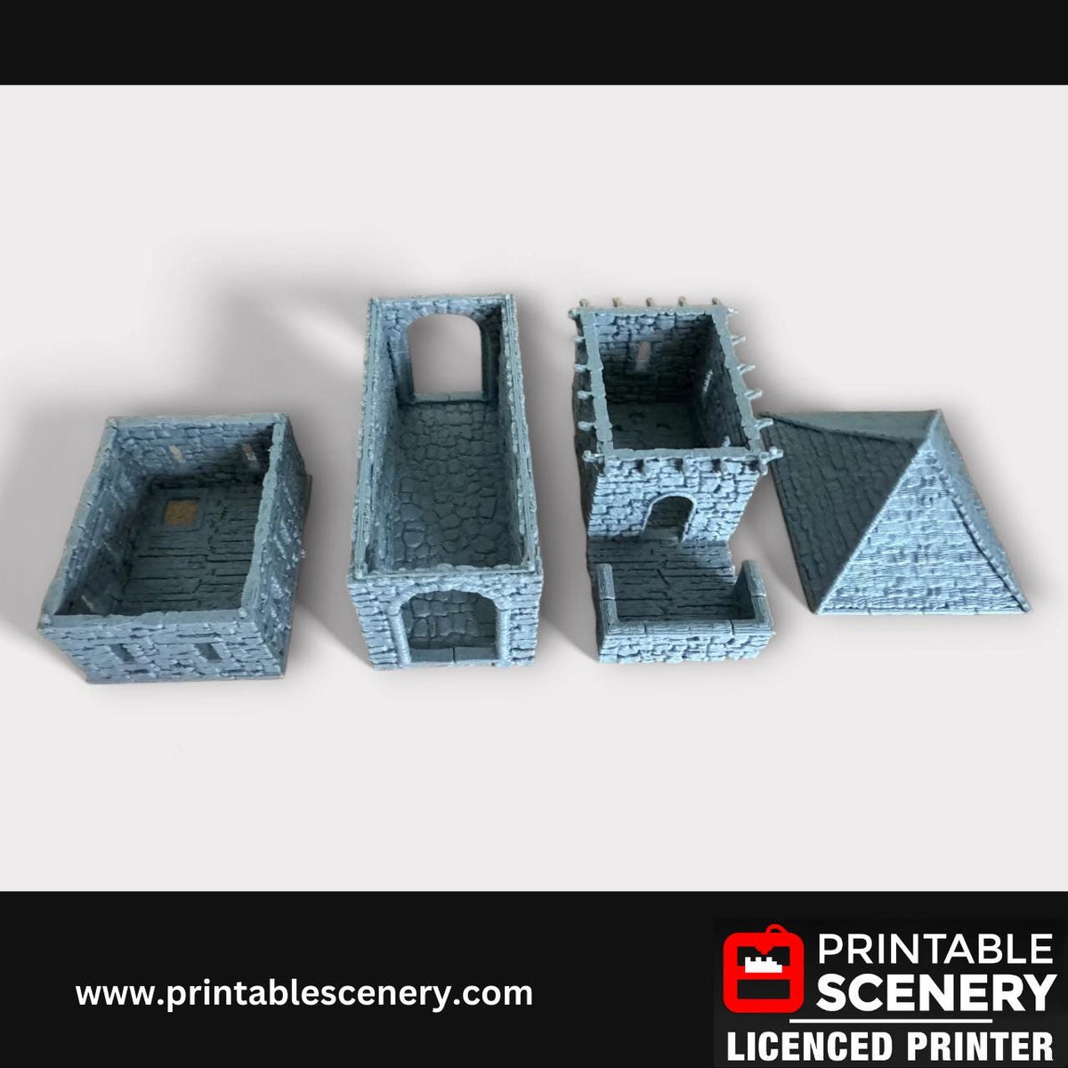 Medieval Stone Castle - Kings Gate, Terrain for DND and Tabletop Games, TTRPG, 28mm, 32mm, Country and King, fort
