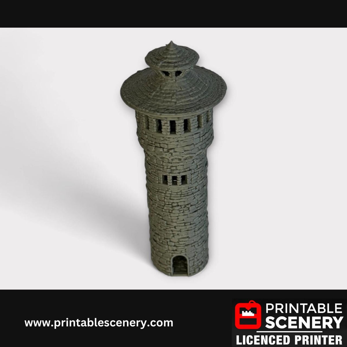 Medieval Stone Castle - Kings Round Tower, Terrain for DND and Tabletop Games, TTRPG, 28mm, 32mm, Country and King, fort