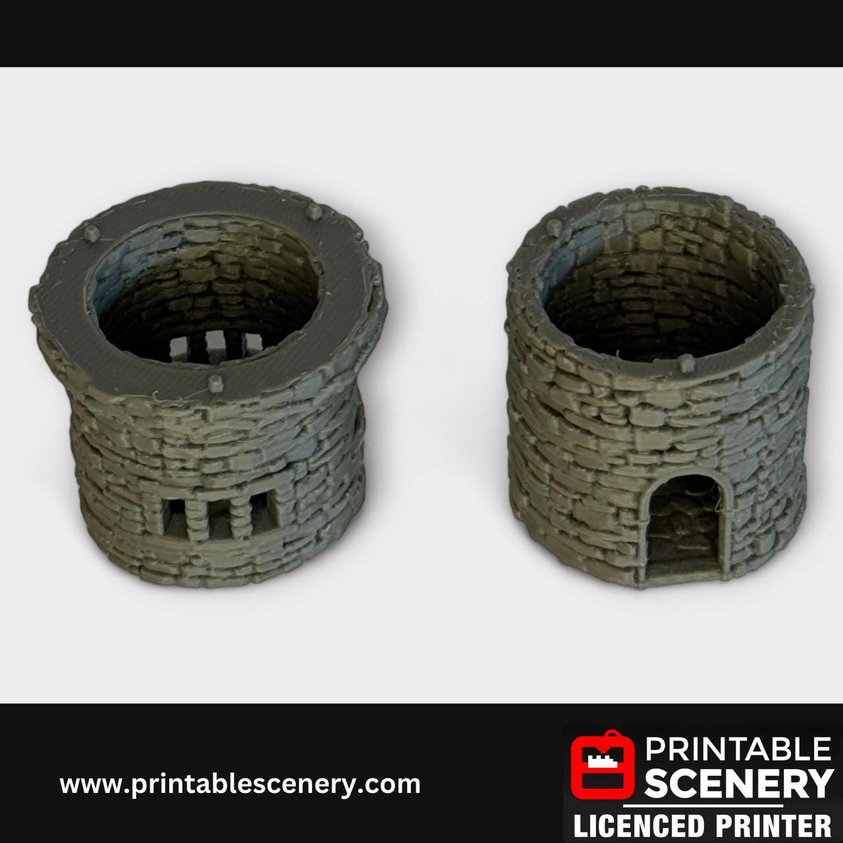 Medieval Stone Castle - Kings Round Tower, Terrain for DND and Tabletop Games, TTRPG, 28mm, 32mm, Country and King, fort