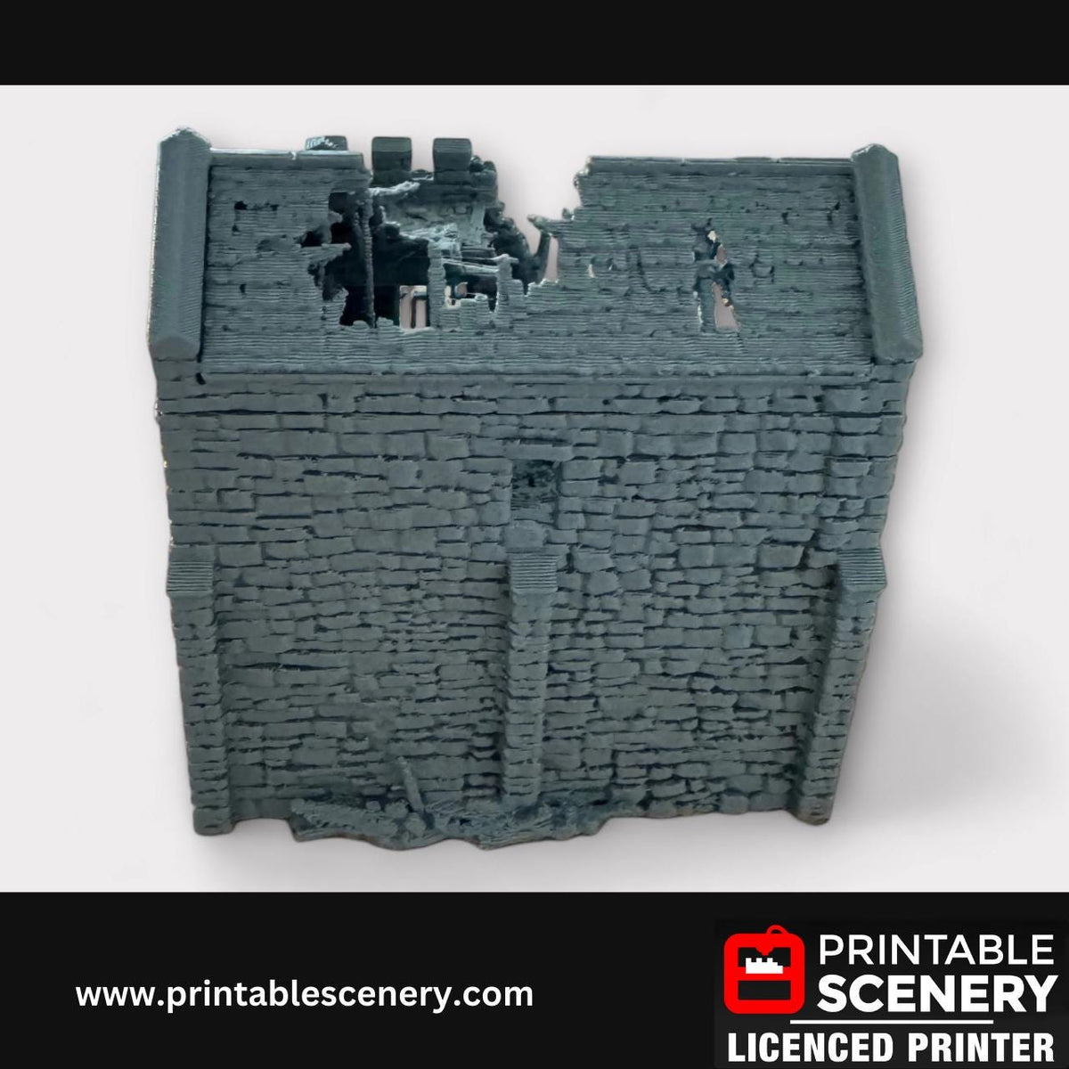 Ruined Medieval Stone Castle - Norman Stone Keep, Terrain for DND and Tabletop Games, TTRPG, 28mm, 32mm, Country and King, fort