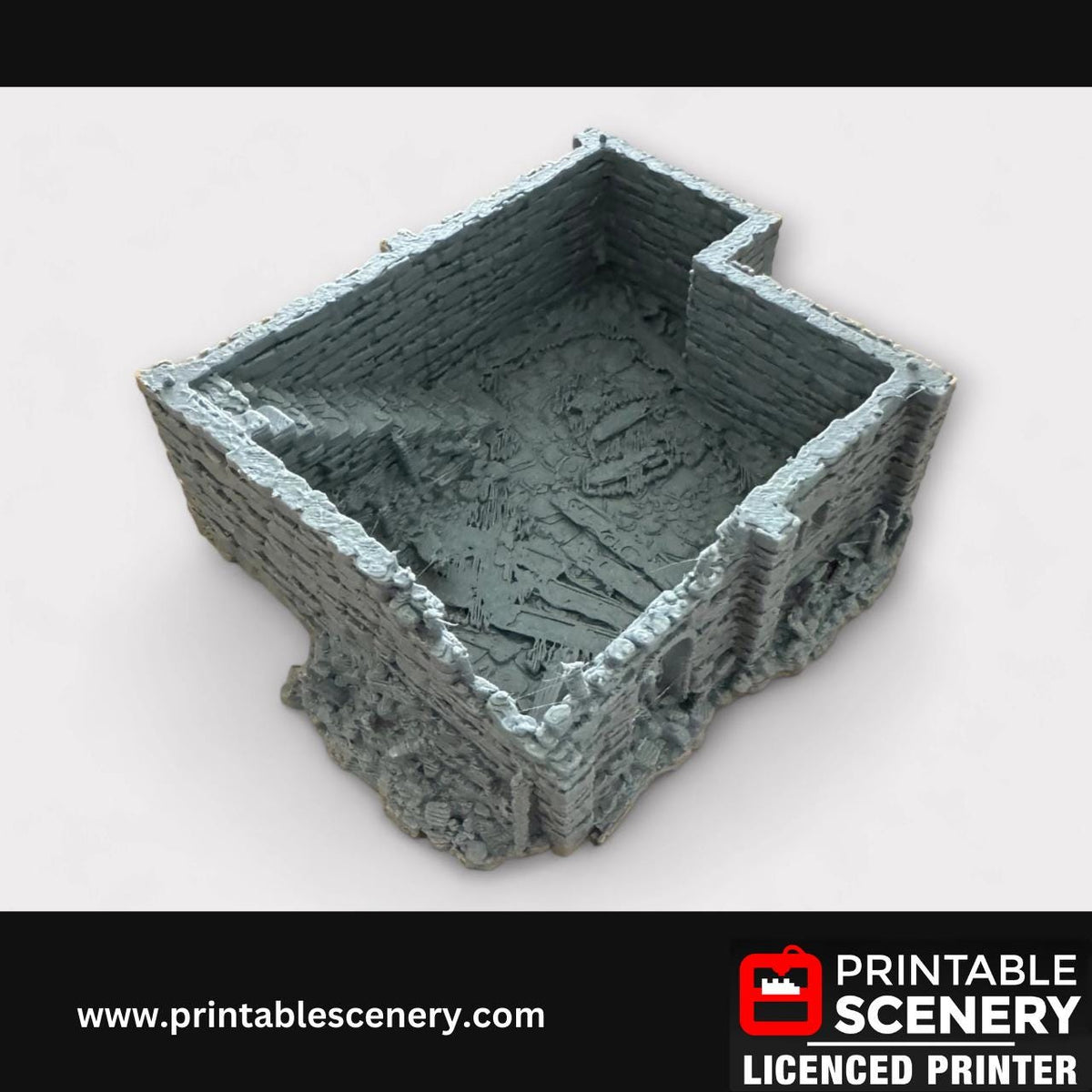 Ruined Medieval Stone Castle - Norman Stone Keep, Terrain for DND and Tabletop Games, TTRPG, 28mm, 32mm, Country and King, fort