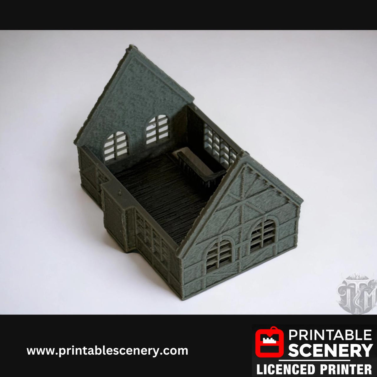 Medieval Stone Manor - Wattle and Daub, Terrain for DND and Tabletop Games, TTRPG, 28mm, 32mm, Country and King, fort
