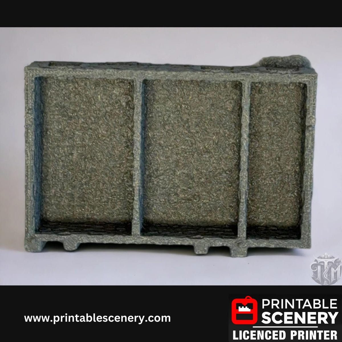 Medieval Stone Castle - Black Rock Barracks, Terrain for DND and Tabletop Games, TTRPG, 28mm, 32mm, Country and King, fort