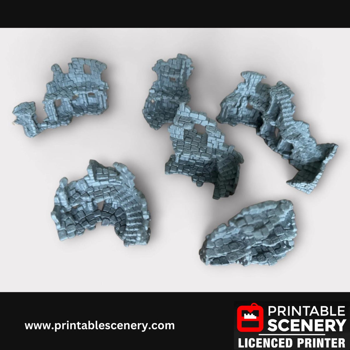 Medieval Fantasy Scatter Terrain - Hagglethorn Ancient Ruins for DND Adventures, 32mm & 28mm Scale Tabletop, 3D Printed
