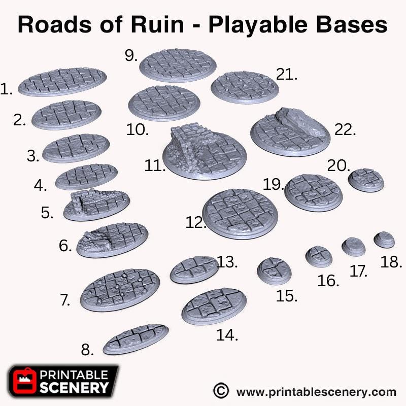 Tabletop Miniature Bases, Scatter, Modular Miniature Bases, Multiple Scales, Gaming Accessories, Model Display, DND, Dungeon, Dragon, Custom