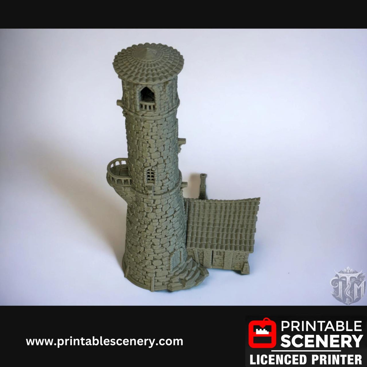 Lighthouse Terrain, Detailed, Coastal, 28mm, Printable Scenery, Tabletop, TTRPG, Lost Islands, DND