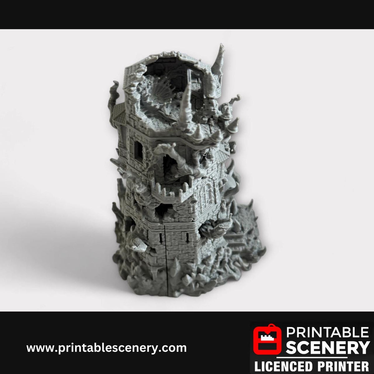 Demonhelm Fortress, Scatter Terrain, DND Tabletop Decor, Handcrafted RPG Miniatures, 28mm, Minis, Printable Scenery, Fantasy