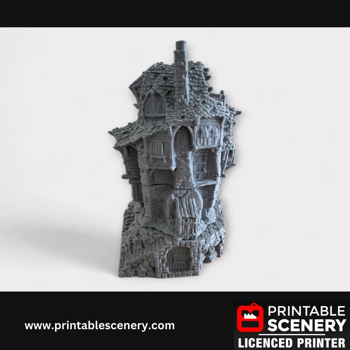 Medieval Fantasy Scatter Terrain - Hagglethorn Tavern for DND Adventures, 32mm & 28mm Scale Tabletop, 3D Printed