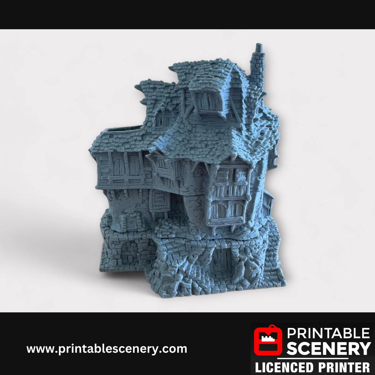 Medieval Fantasy Scatter Terrain - Hagglethorn Tavern for DND Adventures, 32mm & 28mm Scale Tabletop, 3D Printed