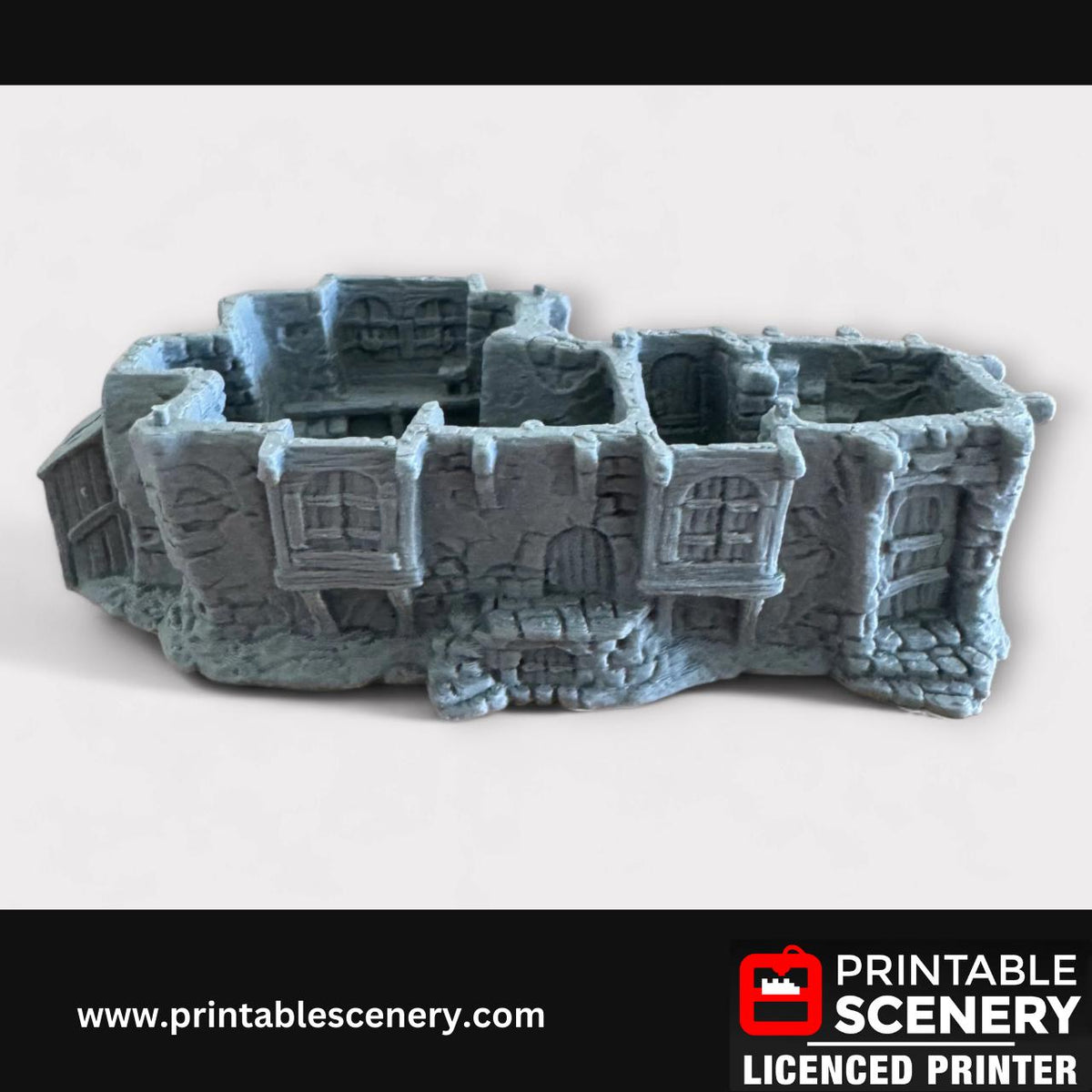 Medieval Fantasy Scatter Terrain - Hagglethorn Tavern for DND Adventures, 32mm & 28mm Scale Tabletop, 3D Printed