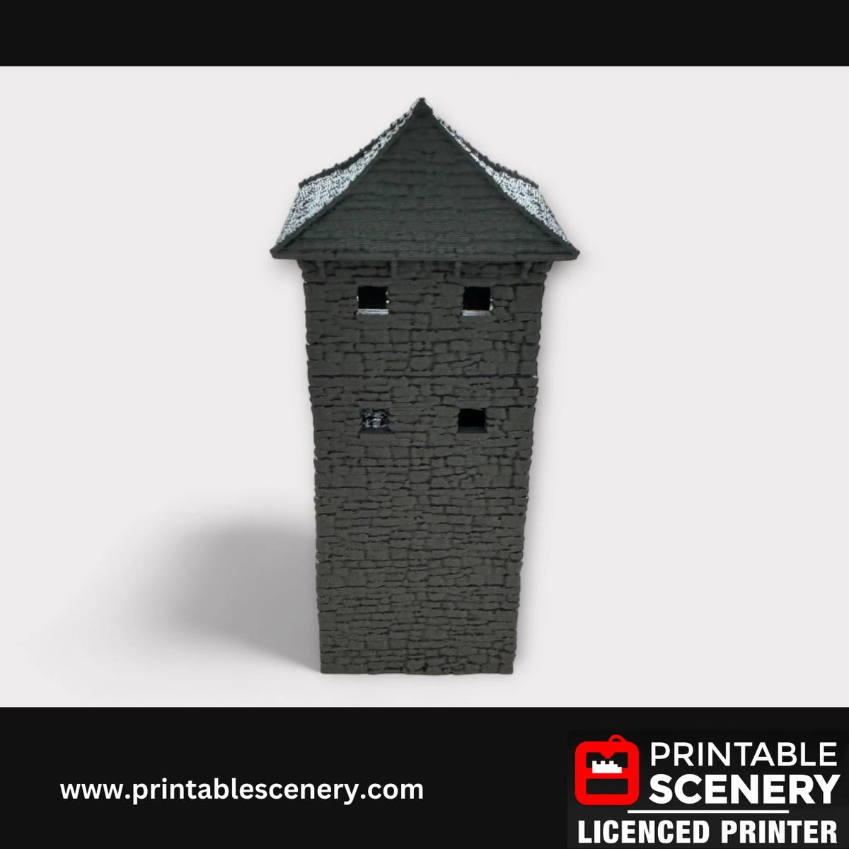 Ruined Medieval Stone Castle - Black Rock Keep, Terrain for DND and Tabletop Games, TTRPG, 28mm, 32mm, Country and King, fort