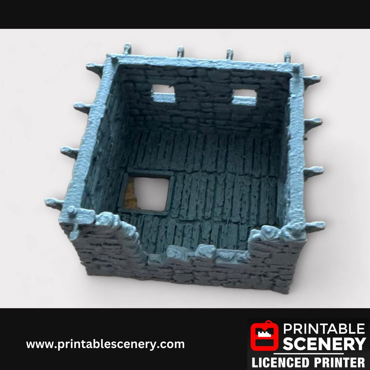 Ruined Medieval Stone Castle - Black Rock Keep, Terrain for DND and Tabletop Games, TTRPG, 28mm, 32mm, Country and King, fort