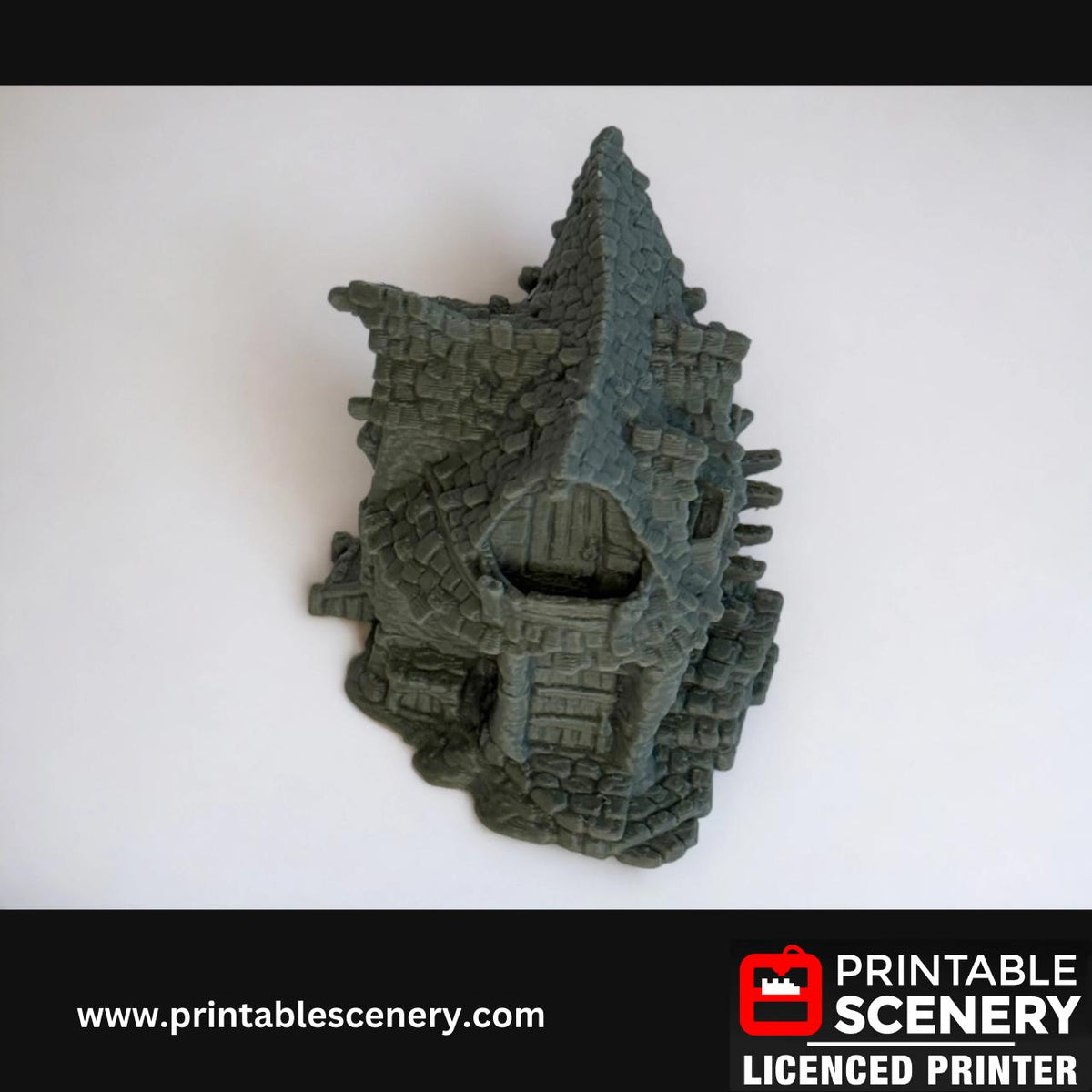 Medieval Fantasy Scatter Terrain - Hagglethorn Cottage for DND Adventures, 32mm & 28mm Scale Tabletop, 3D Printed