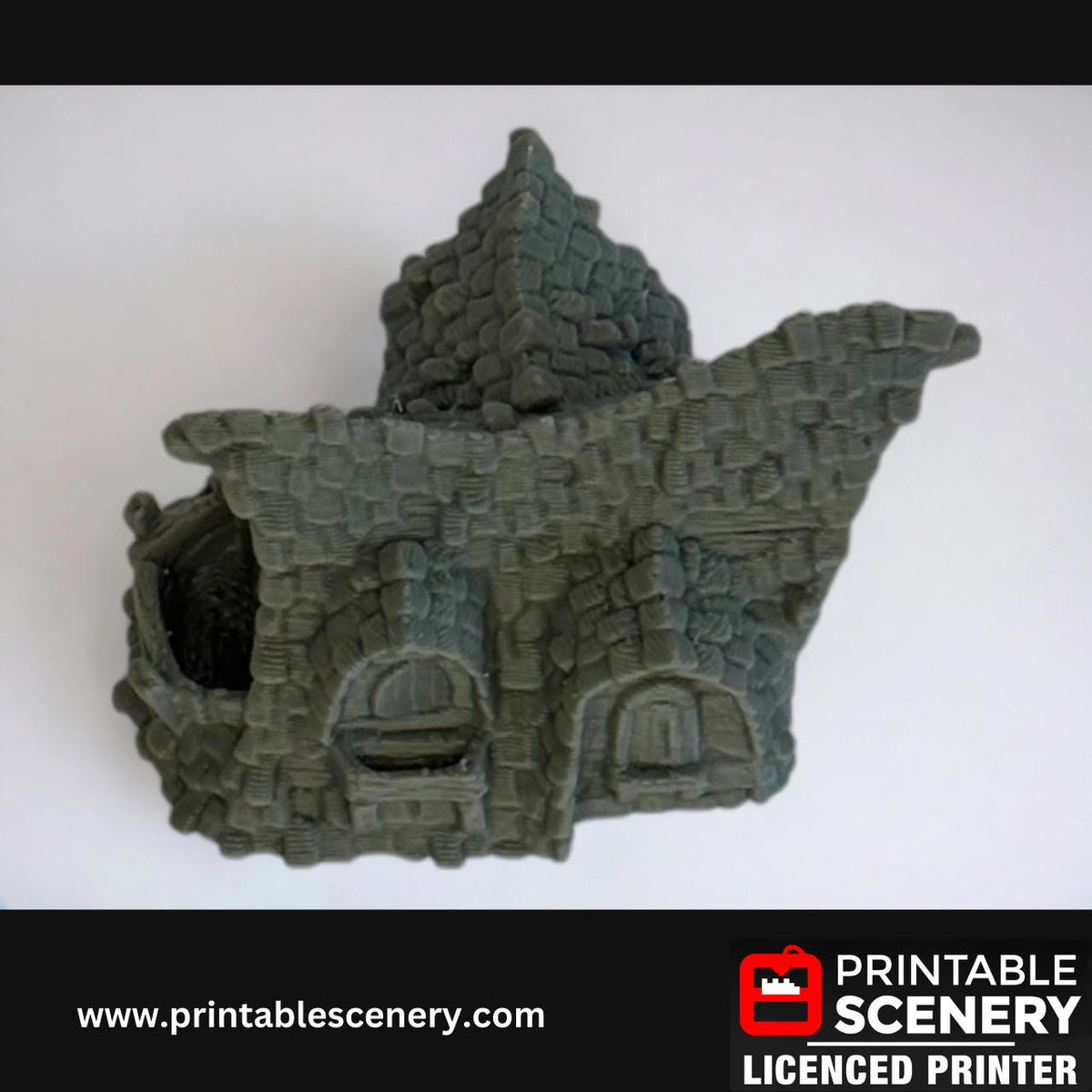 Medieval Fantasy Scatter Terrain - Hagglethorn Cottage for DND Adventures, 32mm & 28mm Scale Tabletop, 3D Printed