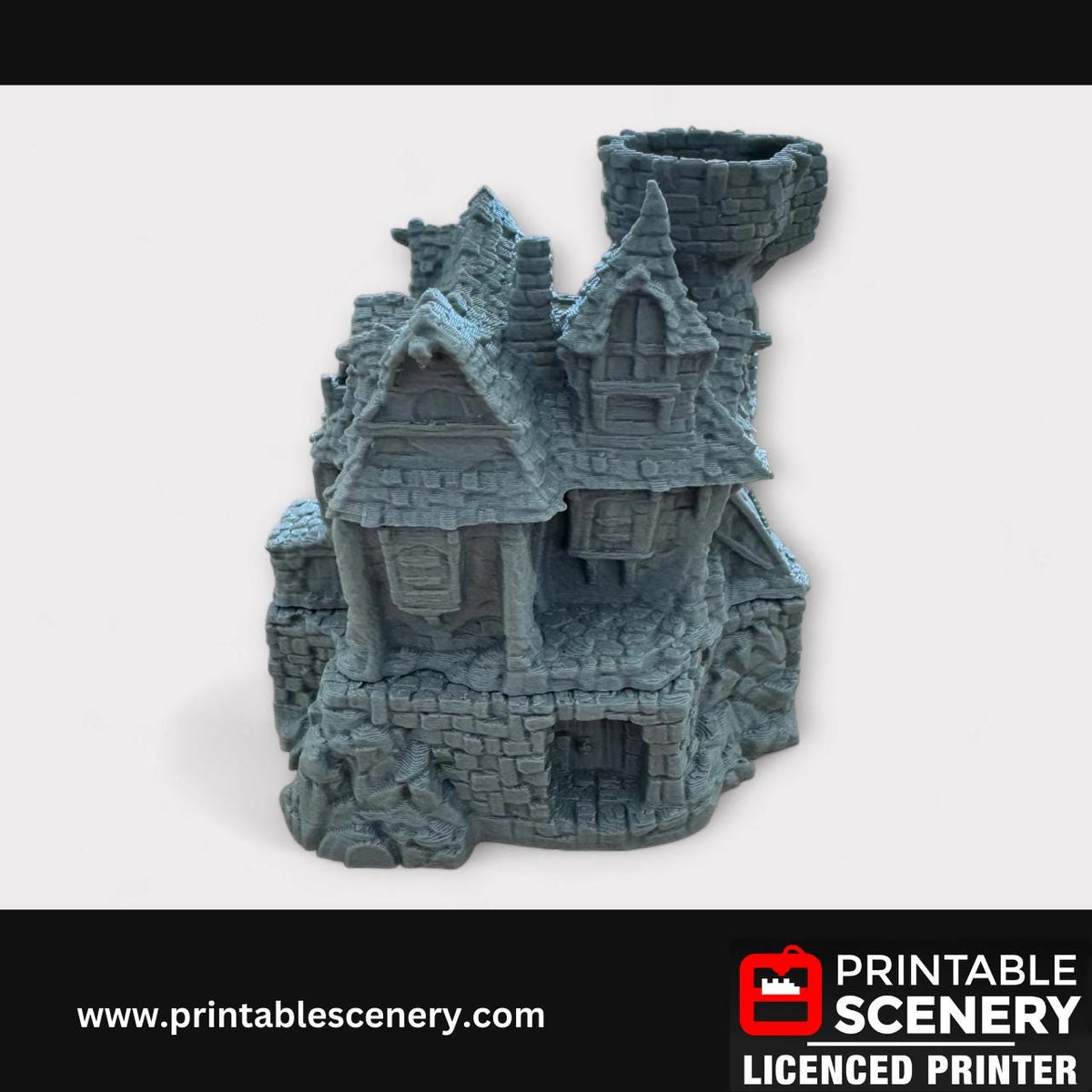 Medieval Fantasy Scatter Terrain - The Guildhall for DND Adventures, 32mm & 28mm Scale Tabletop, 3D Printed