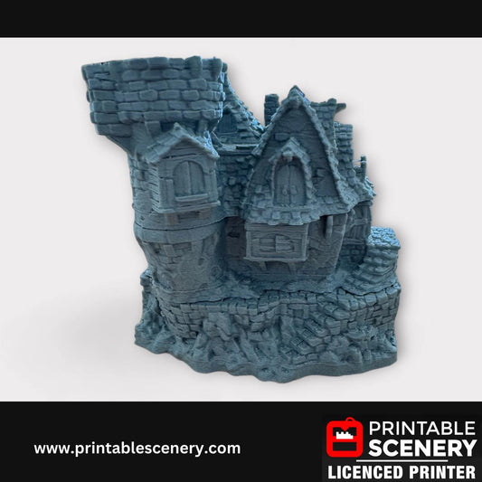 Medieval Fantasy Scatter Terrain - The Guildhall for DND Adventures, 32mm & 28mm Scale Tabletop, 3D Printed