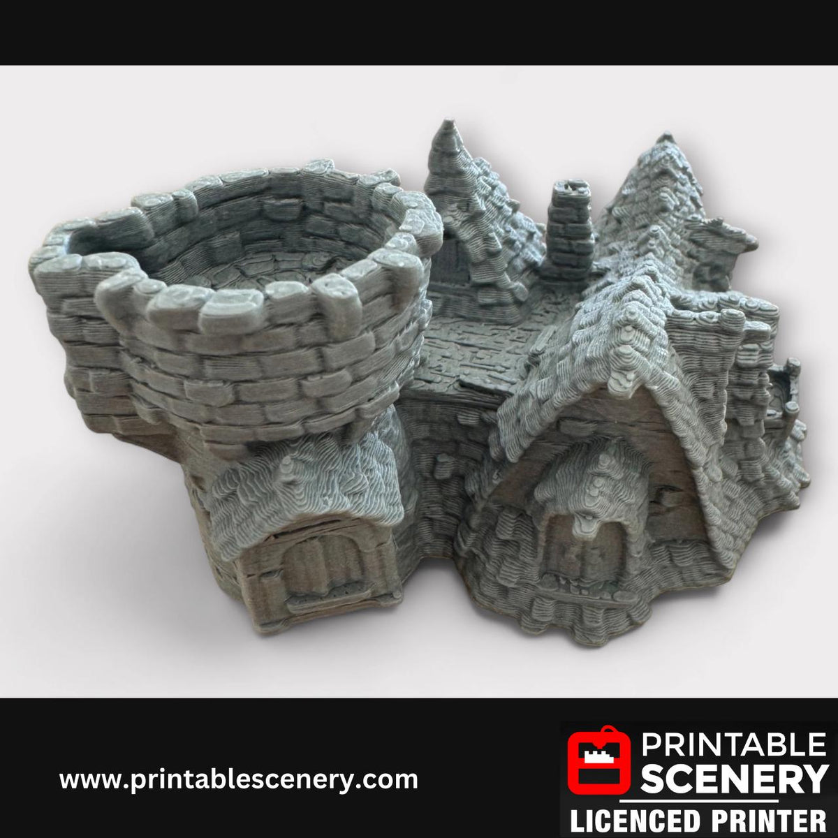 Medieval Fantasy Scatter Terrain - The Guildhall for DND Adventures, 32mm & 28mm Scale Tabletop, 3D Printed
